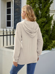 Women's Solid Pullover Long Sleeve Hoodie