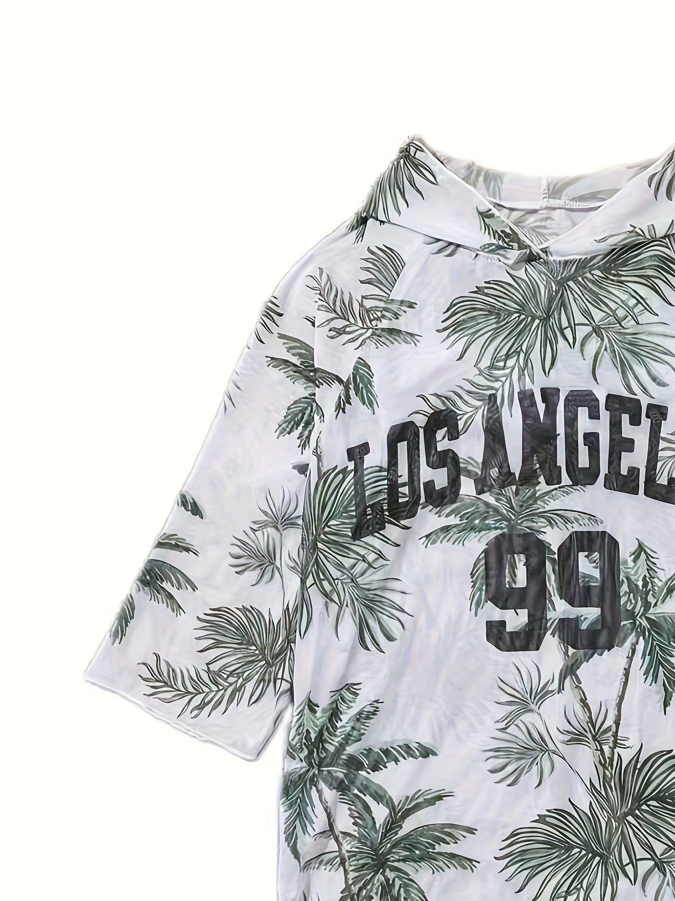 Girls Coconut Tree Graphic Swimwear Set for Summer Beachwear