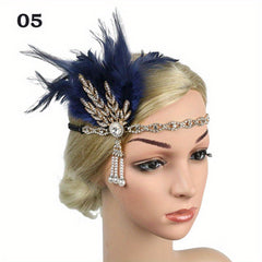 Vintage Feather Headband Stage Show Masquerade Headwear