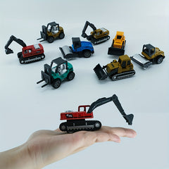 4pcs Colorful Diecast Engineering Car Set Fire Truck Forklift Excavator Roller