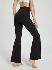 High Waist Yoga Flare Pants with Tummy Control and Pockets