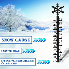 Metal Snow Gauge Large Iron Snowfall Measuring Rod Durable Garden Christmas Gift