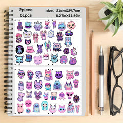 61pcs Monster Stickers DIY Laptop Phone Skateboard Water Cup Decoration Stickers