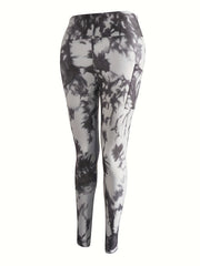 6Pcs Tie Dye Yoga Pants Tummy Control With Pocket Athletic Leggings Women