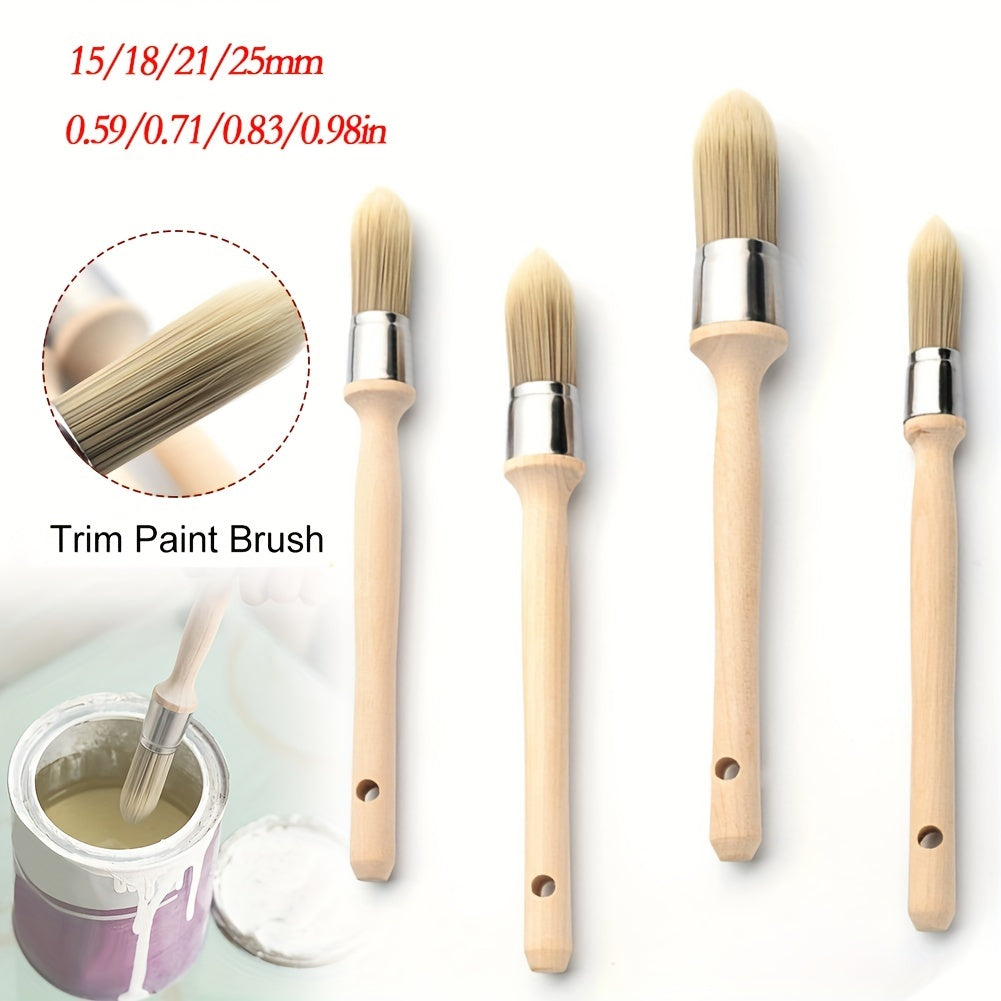 1pc Trim Paint Brush 15 18 21 25mm Edge Painting Tool with Wood Handle