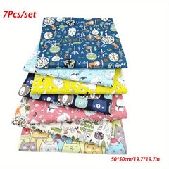7pcs Multicolor Patchwork Fabric Cotton Sewing Quilting Material