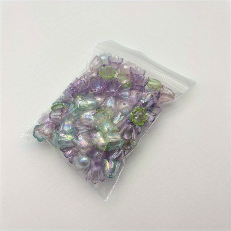 100pcs Straight Hole Small Flower Mixed Beads Bulk