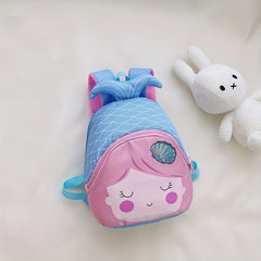 Kids Mermaid Zipper Backpack, Adjustable Strap Kindergarten Bag