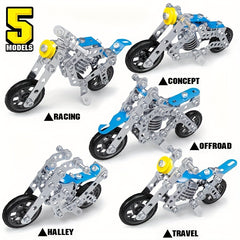 139pcs 5 in 1 Motorcycle Model Building Blocks Toy