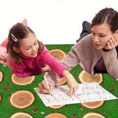 3D Tree Stump Circle Classroom Carpet Area Rugs Non Slip Backing