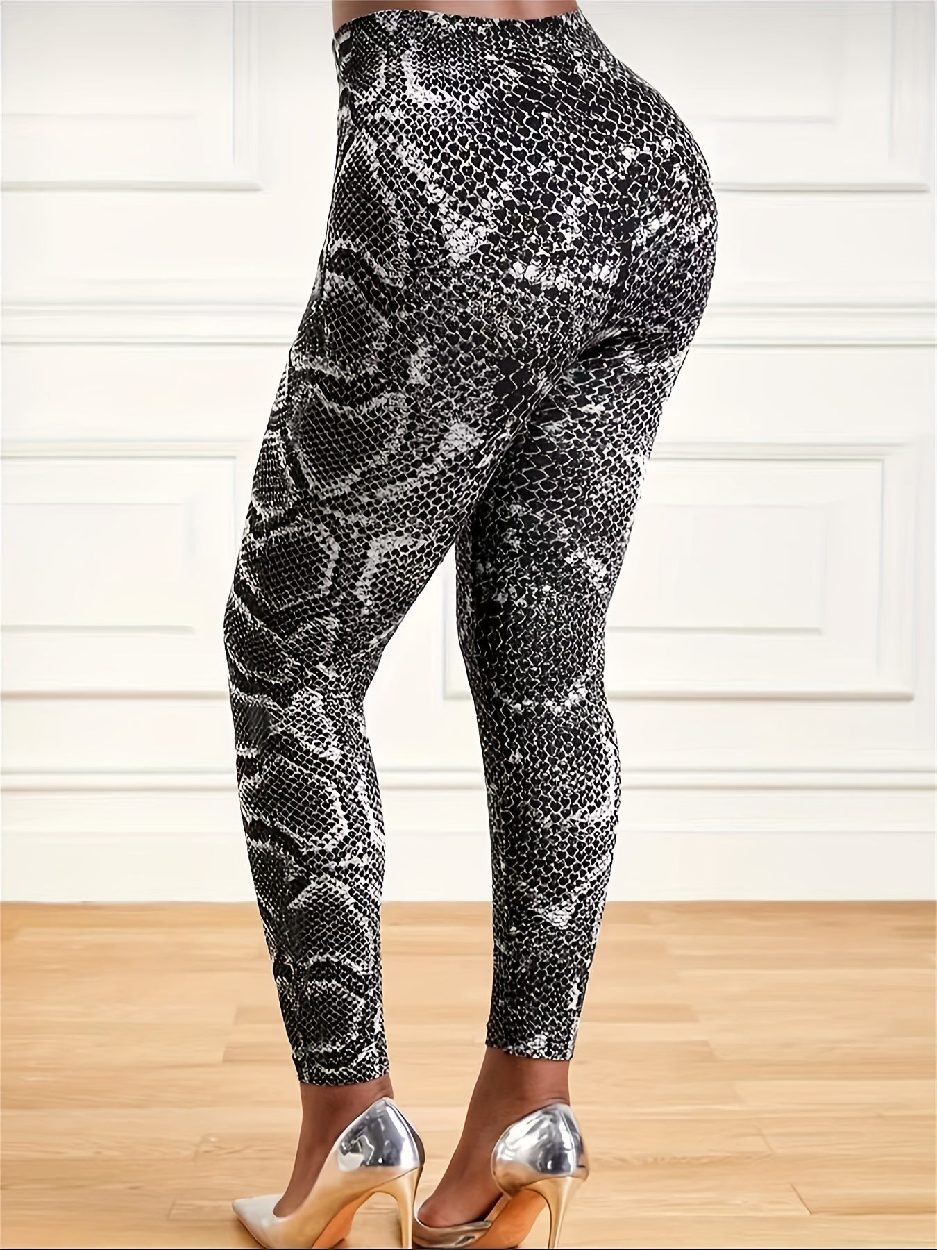 Snake Print High Waist Yoga Leggings Gym Tight Pants