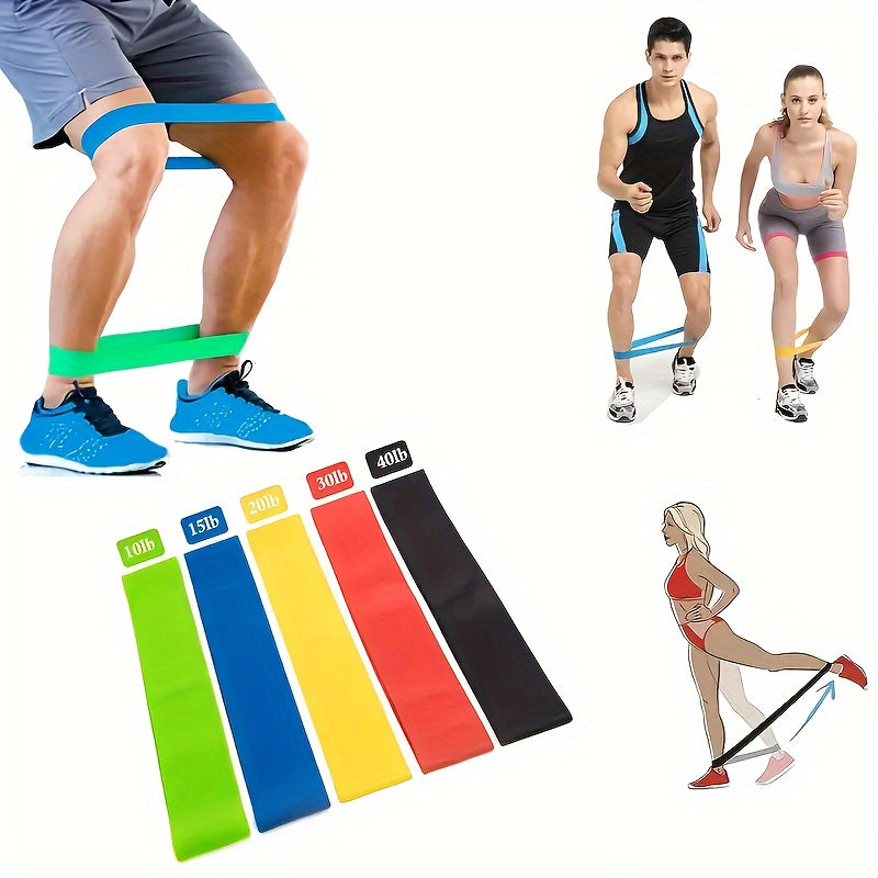 5pcs Elastic Resistance Bands Fitness Pilates Stretching Rope