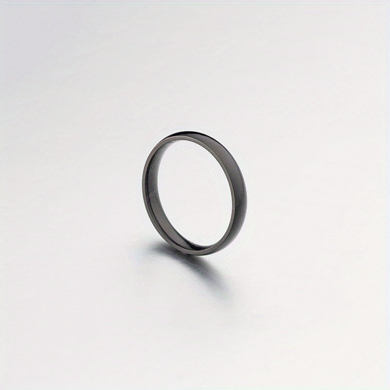 4MM Wide Stainless Steel Ring Glossy Inner And Outer Arc Jewelry