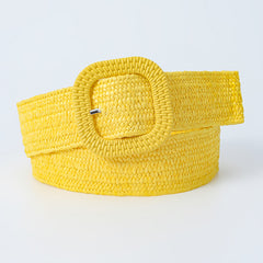 Candy Elastic Straw Belts Boho Braided Belts Casual Dress Belt Women Girdle