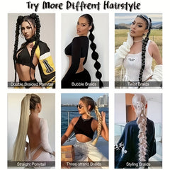 Long Straight Ponytail Hair Extension with Hair Tie