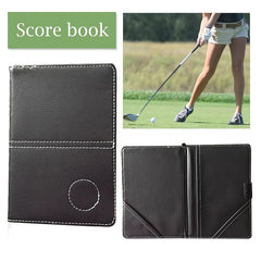 Golf Score Book Faux Leather Case Portable Ball Game Score Record Book