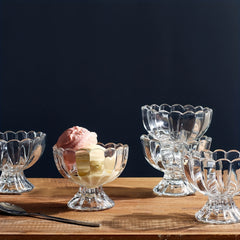Clear Glass Dessert Bowl Ice Cream Cups Sundae Fruit Salad Snack Cocktail Condim