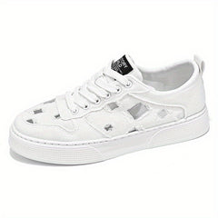 Men's Ripped Lace-up Sneakers Skate Shoes Good Grip