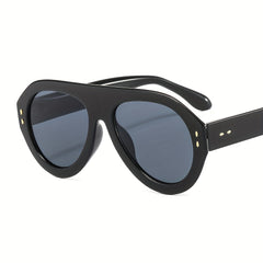 Oval Frame Aviator Sunglasses Gradient Lens UV400