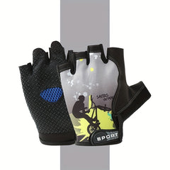 Breathable Half Finger Cycling Gloves Men Women Non Slip Shock Absorbent