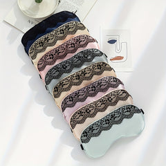 Soft Silk Eye Mask Lace Edge Shading Ice Compress Travel Rest