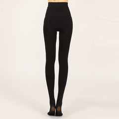 Plush Lined Tights High Waist Elastic Slim Leggings