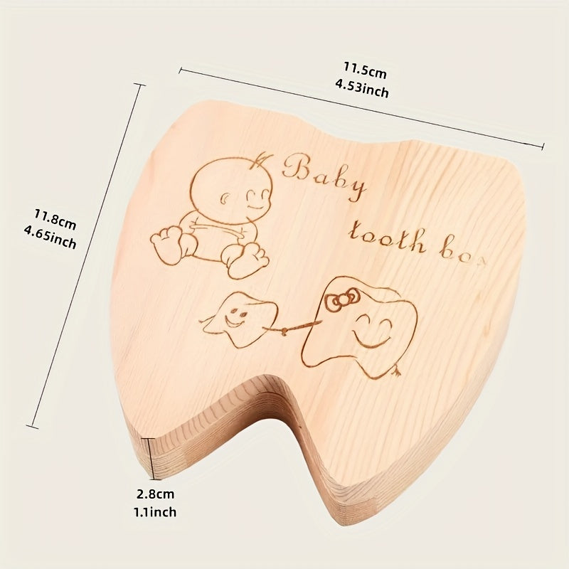 Wooden Baby Tooth Collection Box - Infant Souvenir