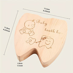 Wooden Baby Tooth Collection Box - Infant Souvenir