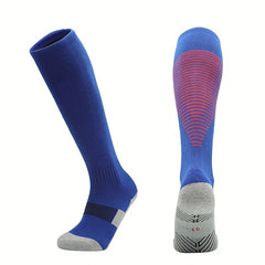 2 Pairs Anti-slip Football Socks Non-slip Sports Knee Socks
