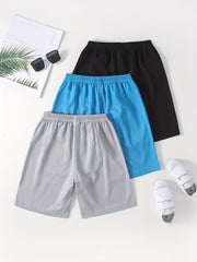 3pcs Eagle Print Boys Comfortable Creative Shorts For Summer