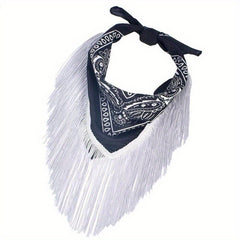 Sequin Bachelorette Bandanas Cowgirl Fringe Neckerchief Tassel Trim