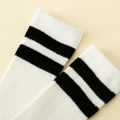 Toddler Girls Striped Cotton Crew Socks Kids Children's Socks