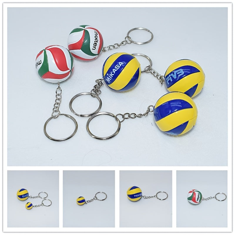 2pcs Mini Volleyball Keychain Ball Keychain Charm PVC Pendant Volleyball Gift