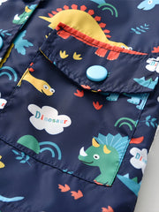 Boys Dinosaur Print Hooded Jacket for Autumn/Winter