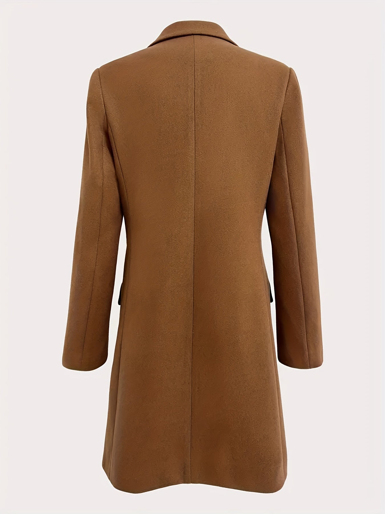 Solid Single Breasted Jacket For Fall & Winter