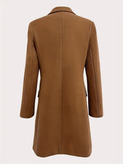 Solid Single Breasted Jacket For Fall & Winter
