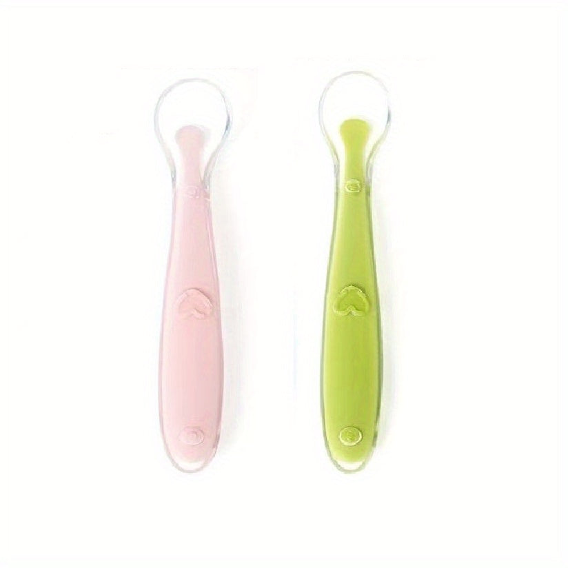 Soft Silicone Baby Spoons - Set of 2 for Tableware & Food Supplements