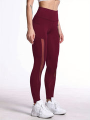 Mesh Contrast Yoga Leggings with Pocket