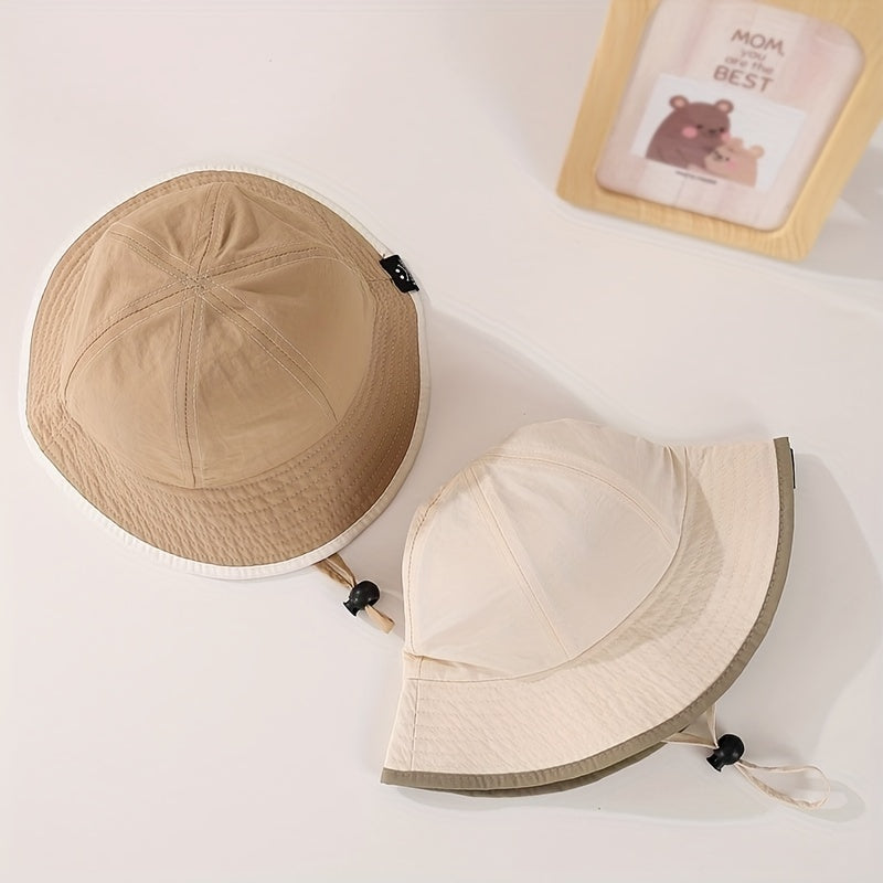 Kids Double-Sided Sunshade Bucket Hat for Outdoor Travel