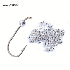 100pcs High Tungsten Fly Tying Beads Silvery Fishing Tackle