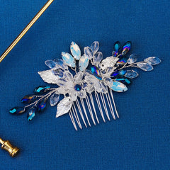 Crystal Flower Hair Comb Silvery Hairpin Party Favor Decorations