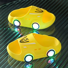 Cartoon Car Open Toe Slippers for Baby Boys Non Slip Lightweight Slipper