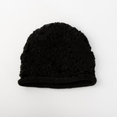 Women's Crochet Beanie Hat Warm Pullover Hat Soft Flower Double Layer Knitted