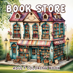 Charming Bookstore Coloring Book for Adults Intricate Designs Perfect Gift