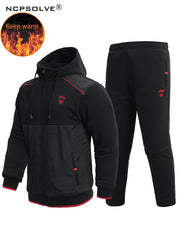 Men's 2 Piece Hooded Fleece Jacket & Sweatpants Set