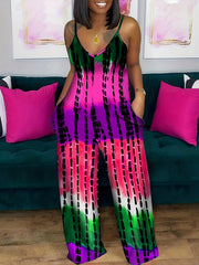 Tie Dye Wide Leg Jumpsuit Cami Boho Style