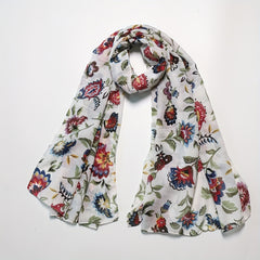 Flower Print Long Scarf Casual Shawl Windproof Head Wrap