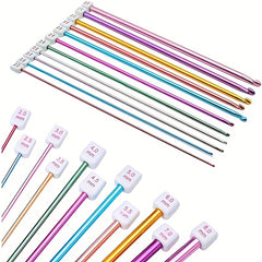 11pcs Aluminum Crochet Hooks Set Multicolor Tunisian Metal Crochet Kits