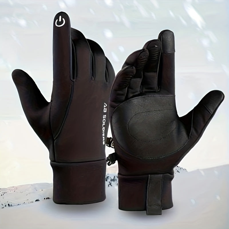 Winter Cycling Gloves Warm Polar Fleece Touch Screen Full Finger Gloves