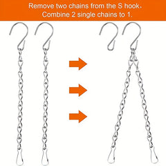 2pcs Hanging Chain For Bird Feeders Planters Lanterns And Ornaments Silvery